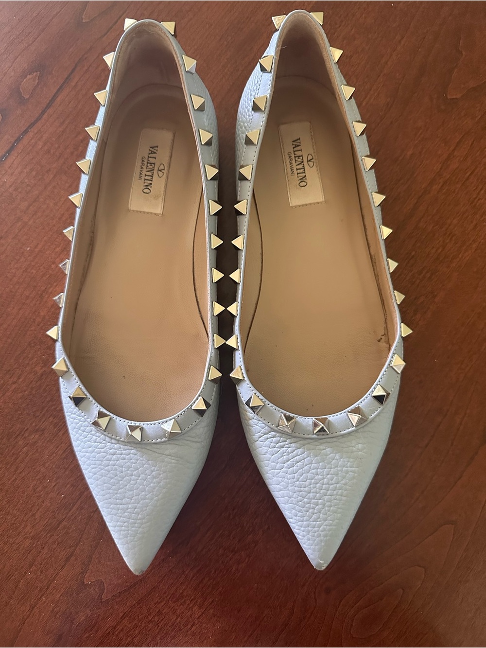 Valentino Garavani Blue/Grey Rockstud Flats